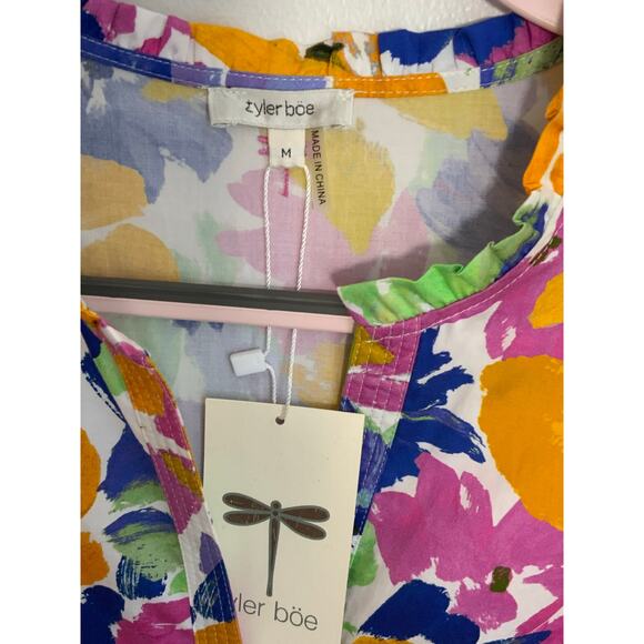 TYLER BOE KARLIE MONET DRESS FLORAL MONET NWT size Medium - Picture 3 of 7